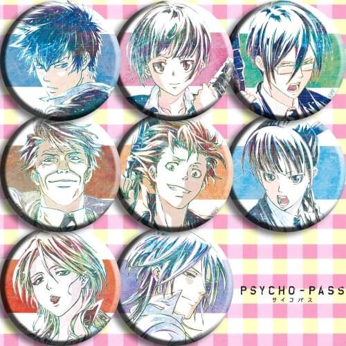 1pc 58mm PSYCHO PASSKougami Shin'ya Akane Nobuchik Icons Bagdes Brooch spilla