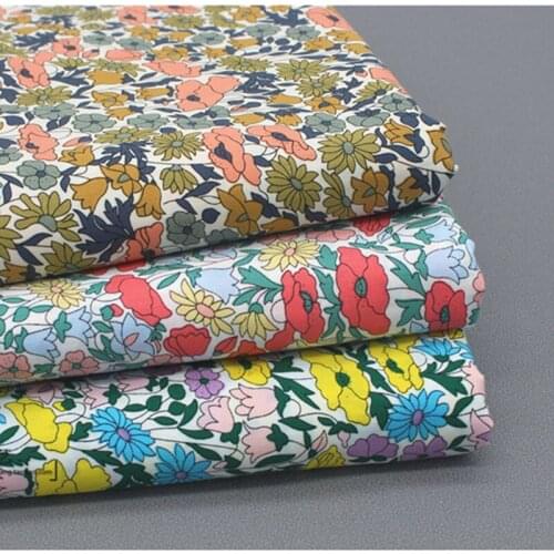 145cm*50cm fresh small floral poplin 100% cotton fabric pajamas clothing fabric dress shirt apparel fabric sewing cloth