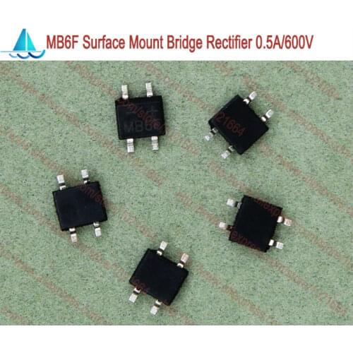 20pcs/lot MB6F SOP-4 4Pin SMD Miniature Glass Passivated Single-Phase Bridge Rectifier 0.5A 600V