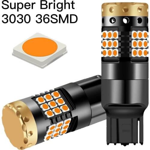 2x T20 7440 W21W 3030 36/45 Smd Canbus S25 1156 P21W BA15S LED BAU15S PY21W LED Bulbs for Turn Signal Light 12V 24V Shine Bright