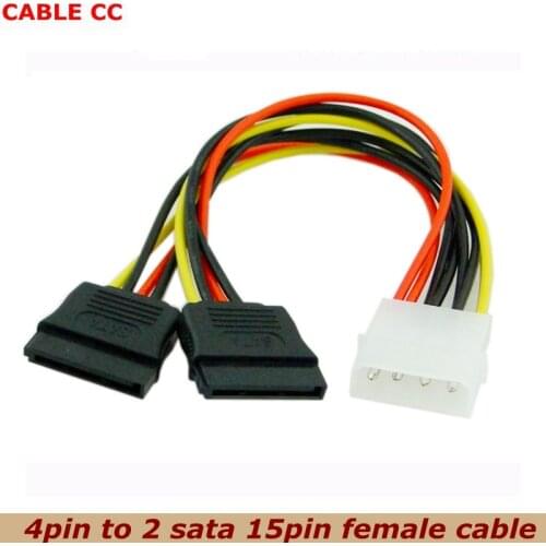 4-pin IDE Molex to Serial ATA 2 SATA hard drive power cable adapter male to bus Y splitter line converter best price 10cm