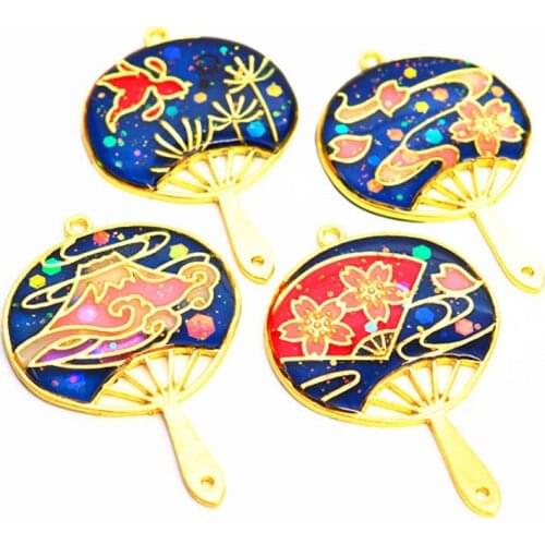 4Pcs Mt Fuji Style Fans Frame Open Bezel Setting UV Resin Craft Jewelry Making Tool Accessories