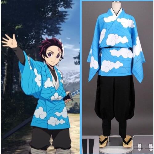 Anime Demon Slayer Kimetsu No Yaiba Cosplay Costumes Kamado Tanjirou Cosplay Costume Halloween Kimono Cloth Blade Of Demon