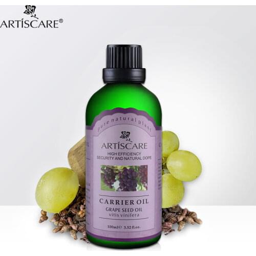 ARTISCARE 100% Natural Grape Seed Base Oil 100ml for Sunscreen anti Aging and Avoid Flabbiness Body Care Massage Carrier Oil SPA