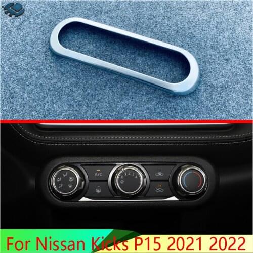 For Nissan Kicks P15 2021 2022 Car Accessories ABS Chrome Matte central console air conditioning adjusting box