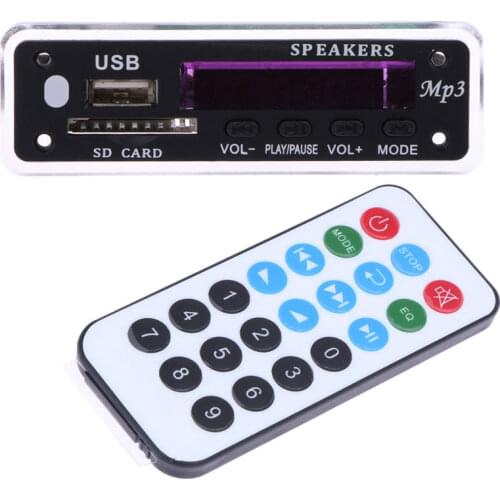 Wireless Bluetooth-compatible 5.0 MP3 WMA decoder board color screen 12V FM car audio module AUX SD card USB audio player
