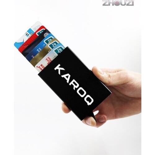 Anti-theft ID Credit Card Holder Men Women Porte Carte Thin Aluminium Wallets Pocket Case For Skoda Karoq NU7 Accessories