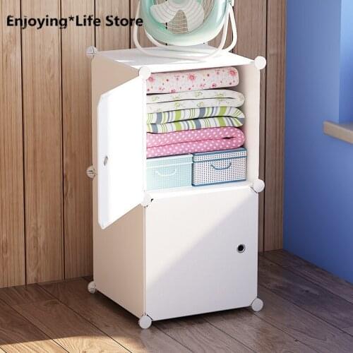 Household Storage Waterproof and Dustproof Children Two Grid Plastic Assembled Storage Cabinet Simple Bedside Table