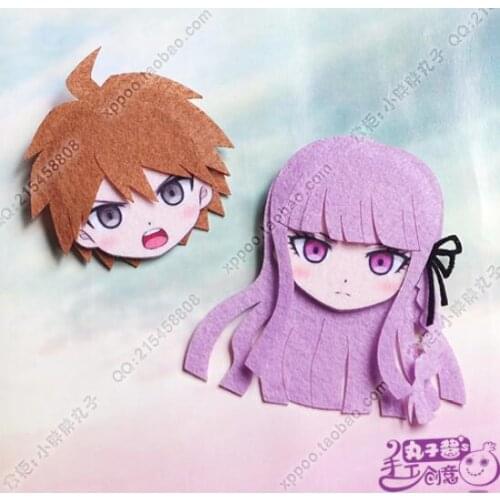 Anime Danganronpa Naegi Makoto Figure 4919 Badges Nonwoven Fabric Button Brooch Pin Gifts Kids Toy