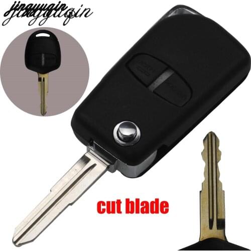 Jingyuqin 2 Button Modified Folding Remote Key Shell Case for Mitsubishi New ASX GRANDIS Outlander LANCER-EX Cut/Uncut Blade