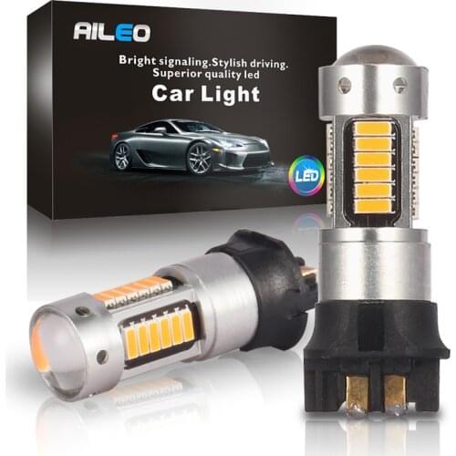 AILEO 2x No OBC Error Canbus White LED PW24W PWY24W Bulbs For Audi BMW VW Turn Signal DRL Light 6000k 3000k yellow 12V 600LM
