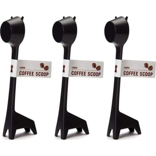 LBER 3Pcs Black Multifunction Coffee Scoop,Giraffe Style Coffee Measuring Spoon for Decorate Your Home Office Kitchen