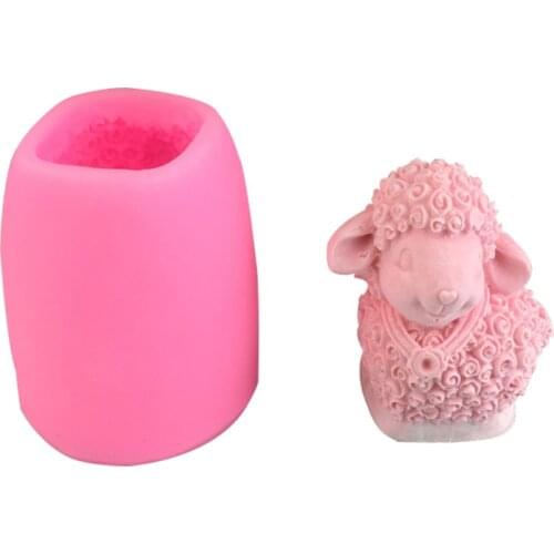 Lovely lamb silicone mold chocolate mousse turn sugar baking cake mold gypsum drop glue soap mold