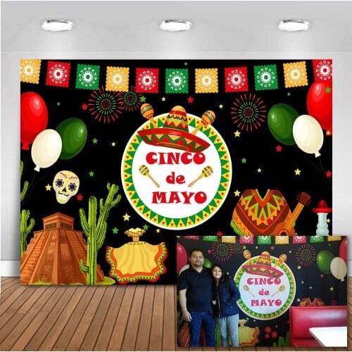 Mocsicka Mexican Fiesta Backdrop Carnival Festival Photo Booth Studio Great as Dress-up prom party Background Seamless