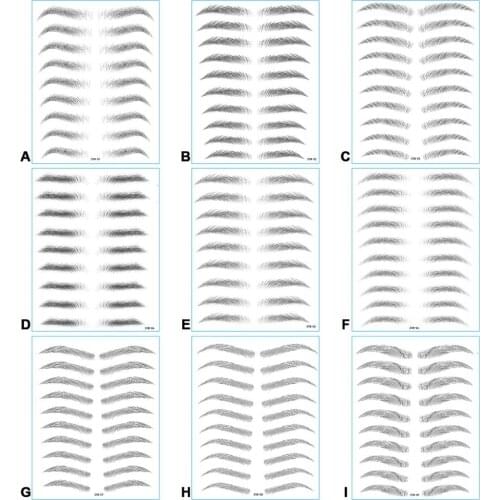 3D Imitation Eyebrows Patch Hair-Like Waterproof Water-based False Eyebrow Tattoo Sticker for Women Girls Beauty Salon Home use