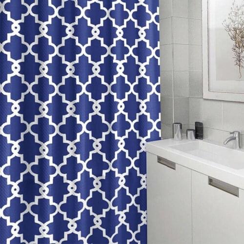 New high-end household items hotel shower curtain polyester crown printing pattern waterproof mildew bathroom partition curtain