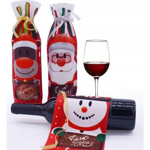 New Year Creative Santa Claus Wine Bottle Cover Christmas Decorations for Home Snowman Stocking Gift Holders Xmas Navidad Decor