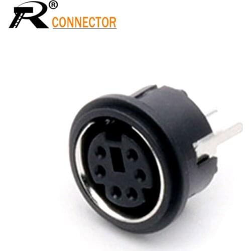 3PCS Mini DIN 6Pins PS2 Jacks DIN S Terminal Connectors PS2 6P Socket 180Degree