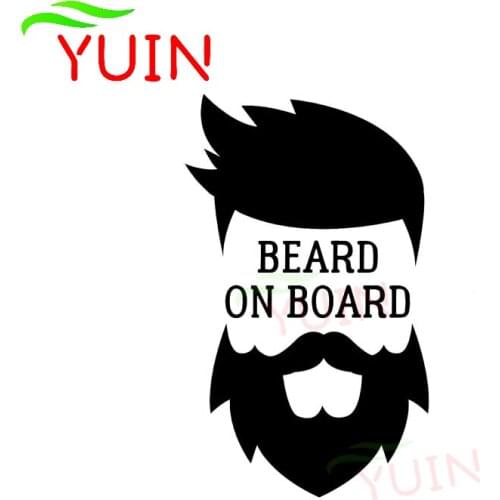 Personality Funny Car Sticker Beard on Board Hair Hipster Auto Accessories Creativity PVC Waterproof Sunscreen Anti-UV Decal