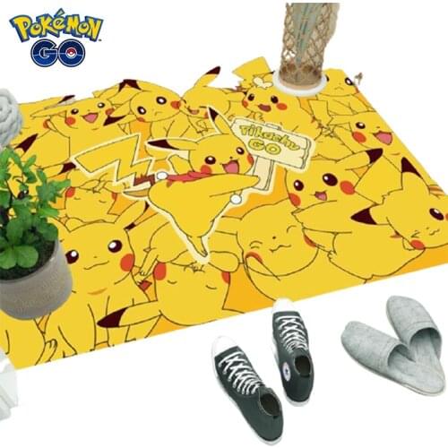Pokemon Pikachu Personality Anime Cartoon Carpet Floor Mat Floor Mat Door Mat Non-slip Kitchen Carpet Wipe and Disposable