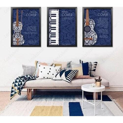Rock Poster Retro Music Band Guitar Master Piano Wall Art Canvas Painting Bar Individual Creativity Vintage Club Home Decoration