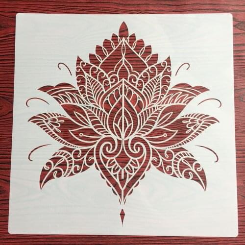 30 * 30cm size diy craft Buddhist lotus mold for painting stencils stamped photo album embossed paper card on wood, fabric,wall