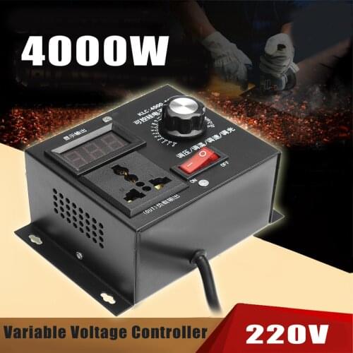 220V 4000W Variable Voltage Controller For Fan Speed Motor Control Dimmer Speed Temperature Voltage Adjustment