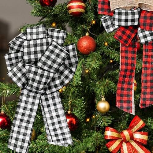 Christmas Decorations Cartoon Truck Lattice Printed Bow Pendant Home Office Shop Hanging Crafts