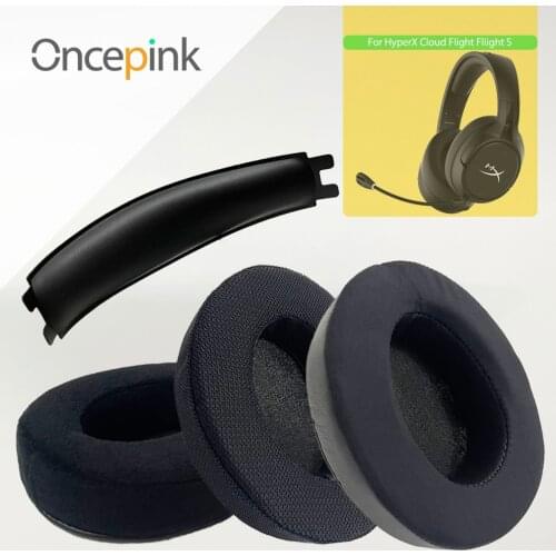 Oncepink Replacement EarPads Headband For HyperX Cloud Flight Flight S Headphone Ear Cushion Cover Repair Parts Earphones