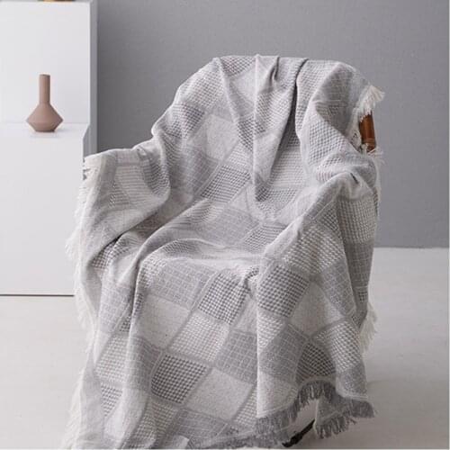 Modern Geometry Plaid Sofa Blanket Colorful Soft Knitted Throw Blanket Slipcover Bed Chair Cover Home Sofa Art Decor Blanket