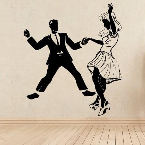 Dancing Couple Wall Stickers Music Wall Vinyl Decals Murals Art Decoration Vinilos Paredes Living Room Home Decor Poster A288