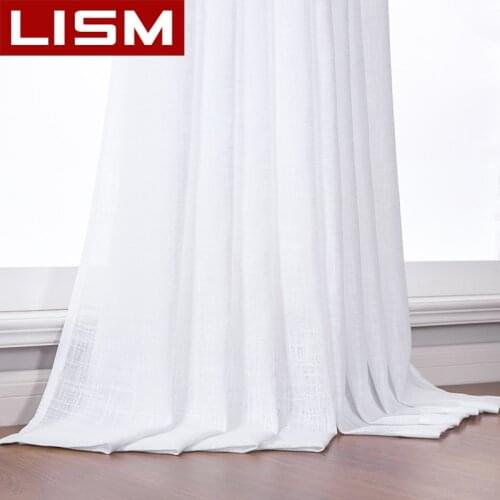 LISM Tulle Curtains in the Living Room Solid Japan Style Sheer Curtains for Bedroom Window Treatment Home Decoration Drape Blind