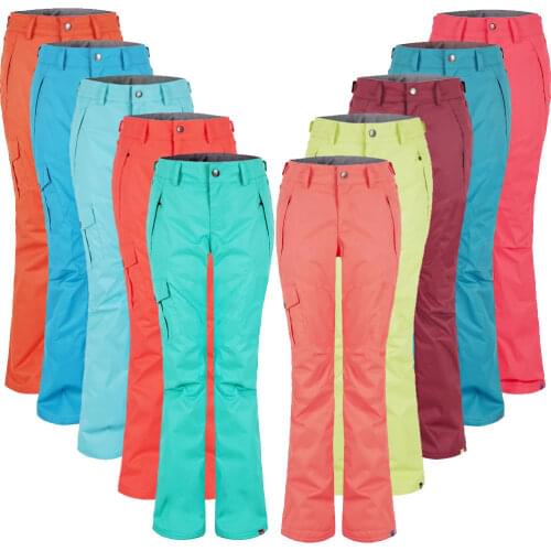Womens Multicolor Ski Pants Female Space Cotton Padded High Quality Waterproof 10K Snowboarding Trekking Snow Trousers