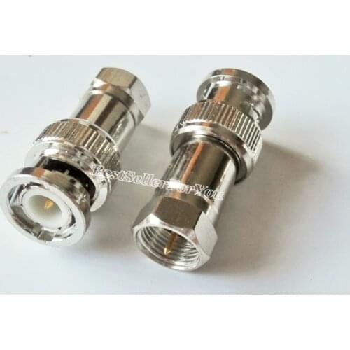 1Pcs BNC Male Plug to F Type male Jack TV Adapter RF Coax Connector Adapter