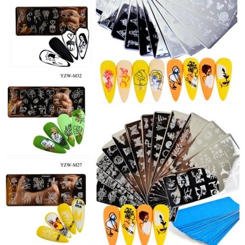 1Pc Nail Stamping Plates Flower Butterfly Nail Art Plate Stainless Steel Stamping Templates for Printing Manicure Stencil Tools