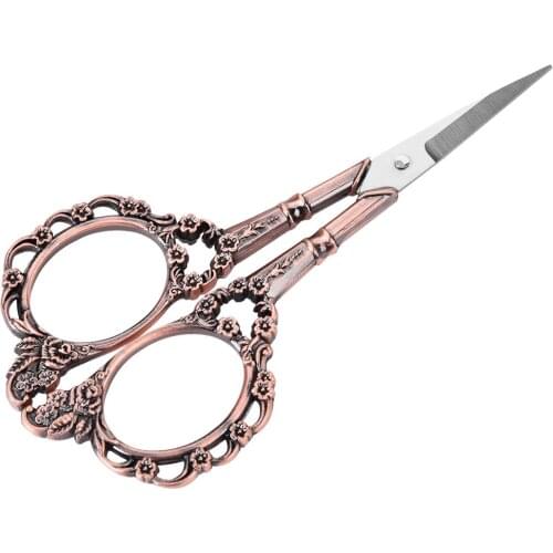 1pc Vintage Flower Pattern Needlework Embroidery Stainless Steel Scissors Used For Sewing Scrapbooking And Crafting Etc