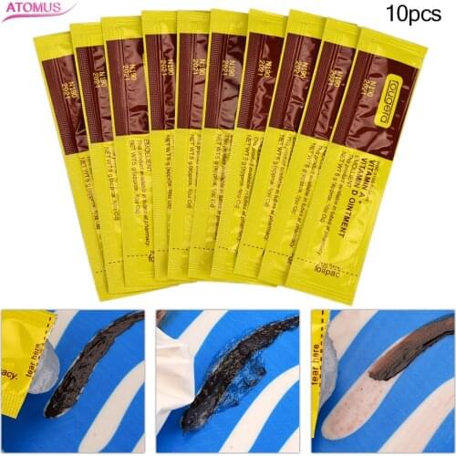10pcs/pack A+D Vitamin Ointment Tattoo Aftercare Cream Creme Tatouage Microblading Eyebrow Lips Permanent Markup Repair Tool