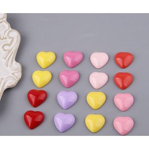 10pcs Japanese Solid Color Love Heart Statement Earrings for Women Fashion Resin Earrings Patch Diy Jewelry Material Accessories