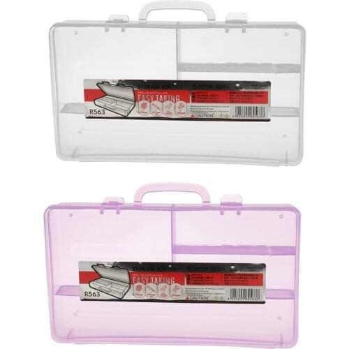 1x Empty Nail Art Storage Rhinestone Gems Beads Case Box Jewelry Organizer Container 4 Compartment Random Color