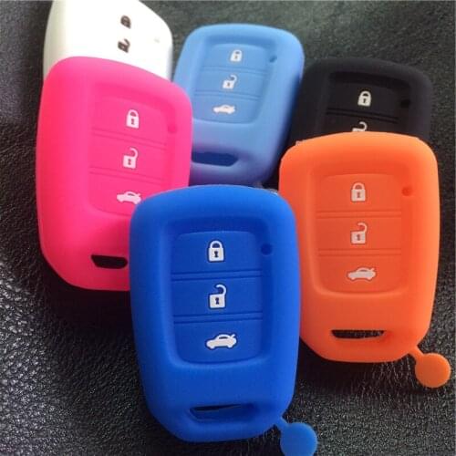 3 buttonsilicone rubber car key cover case shell set skin for HONDA Jazz Civic Jade Vezel City fit HR-V HRV remote key cover