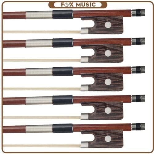 5PCS 16'' Viola Bow Brazilwod Bow Round Stick White Mongolia Horsehair Student Bow Beginner Use