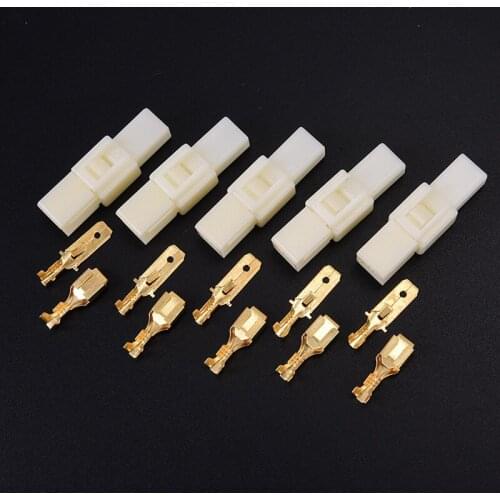6.3mm 1Pin Male And Female Plugs For Automotive And Electric Motorcycle Connectors Wiring Terminals 5Pcs