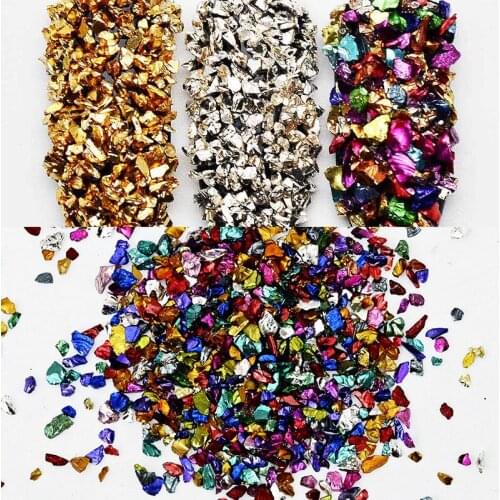 50g 3D High Quality Nail Stones Broken Glass Nail jewelry Fashion Charm Small Gravel Glitter Rhinestone Nail Art Decorations H