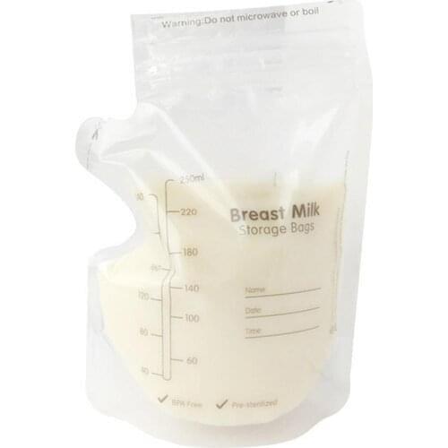 60PCS 250ML Breast Milk Storage Bags Milk Freezer Bags Mother Milk Baby Food Storage BPA Free Baby Feeding Bags