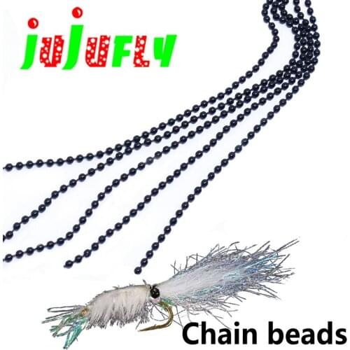 Premium fly tying black round bead chain 5pcs pack dumbell eyes chain for hook size 14#-8# nymphs&streamer fly tying materials