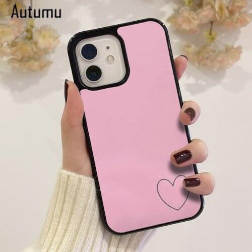 Phone Case for iPhone 12 mini X XS XR 11 Pro Max SE 2020 5 6S 7 8 Plus Samsung Galaxy S8 S9 S10 S20 S21 Simple Heart Cover