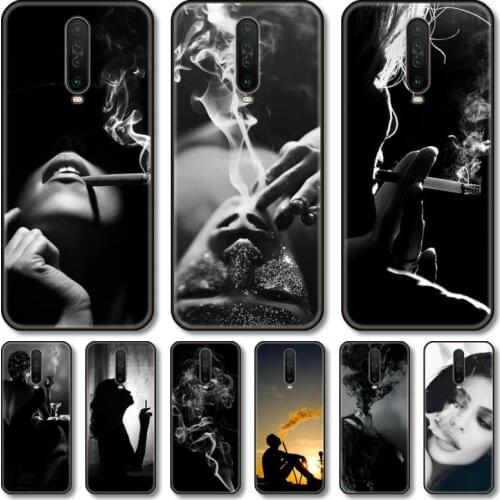 Smoke Phone Case For XiaoMi Redmi Note 10S 9S 8 7 6 T Pro Black Cover Silicone Back TPU