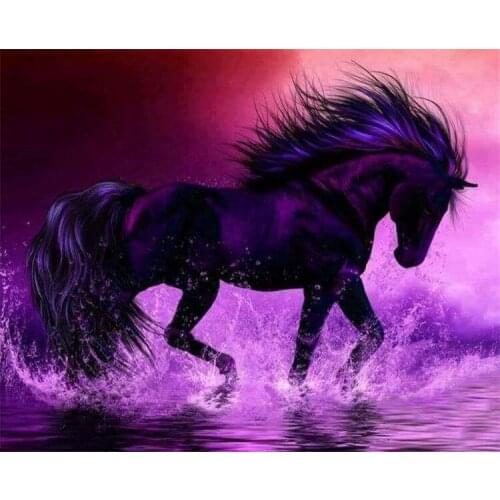 Diy 5d Diamond painting running horse animal needlework Full Square Diamond embroidery cube drill decoration Rhinestones mosaic