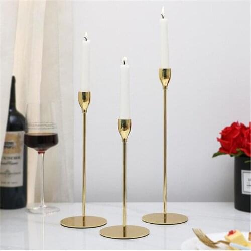 Home Decor Candlestick Modern Style Candle Holders Gold Metal Wedding Decoration Bar Party