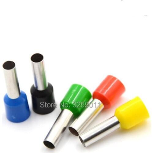 500PCS E6018 Electrical Crimp Terminal Block Wire Connector Cable Cord End Ferrule tubular Pre-Insulating E6018 AWG 10 6.0mm